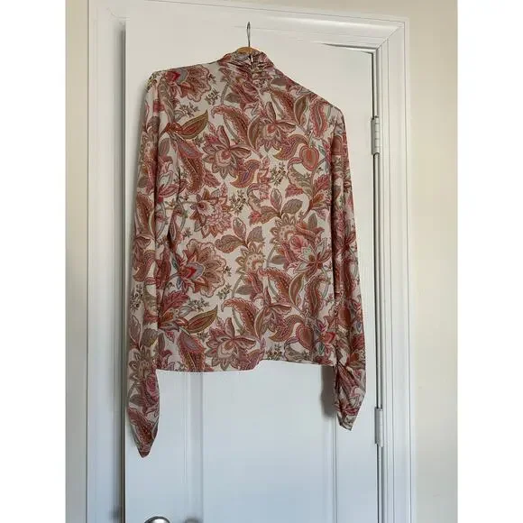 ZIMMERMANN Ladybeetle Paisley Floral Turtleneck Top Size 3/Large - Picture 7 of 15